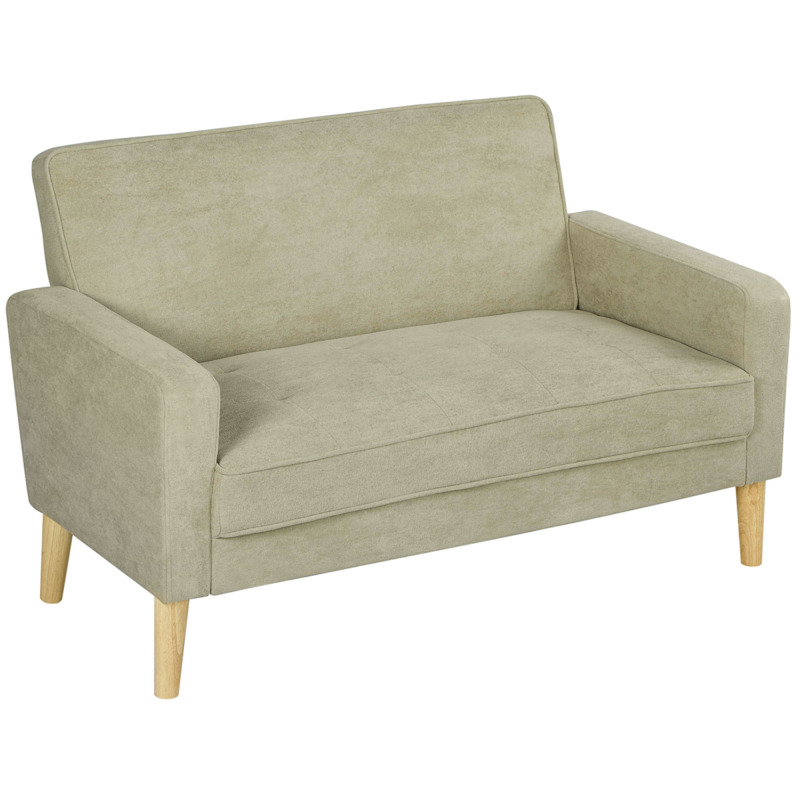 Homcom Velvet-feel 2 Seater Sofa Loveseat - Beige | Luxurious Touch