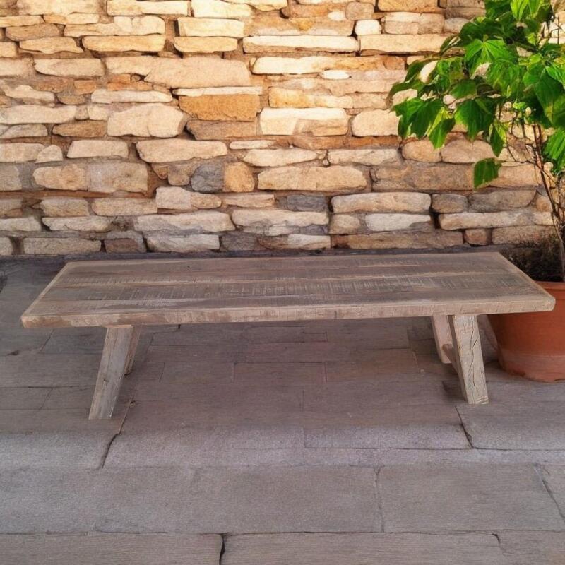 Msl Reclaimed Wooden Bench - 150cm Long Rustic Garden Indoor Seating