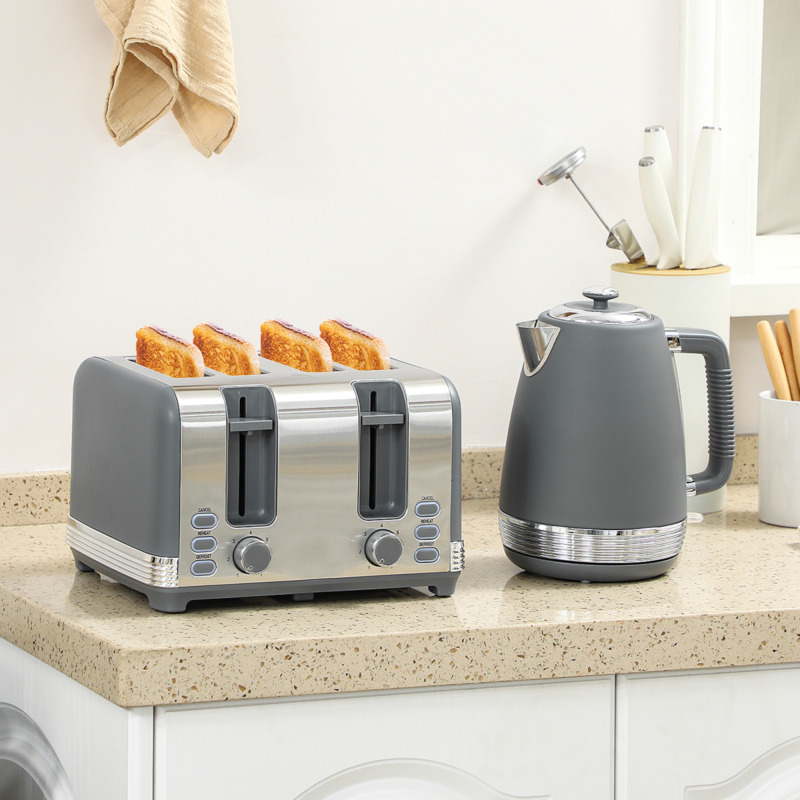Rapid Boil Kettle & Wide Slot Toaster Set - Kitchen Appliance Duo