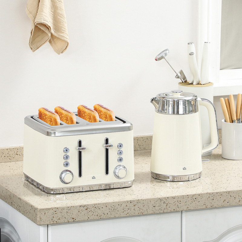 Kettle And Toaster Set - Rapid Boil Kettle, Wide Slot Toaster