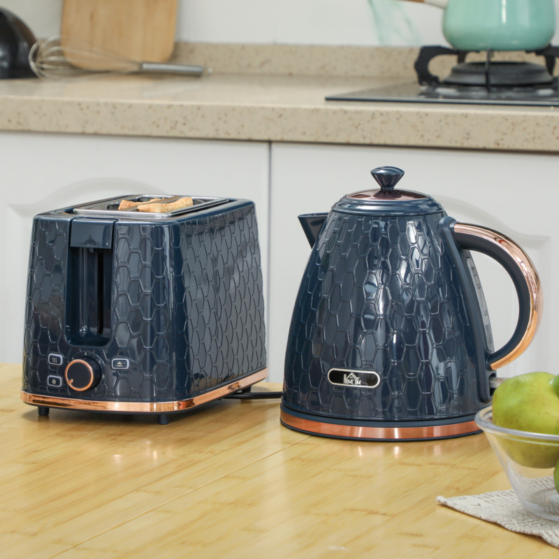 Rapid Boil Kettle & Wide Slots Toaster Set - Generous Capacity