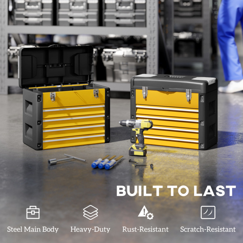 Heavy-duty Portable Tool Box - Durable Secure Storage Ample Space
