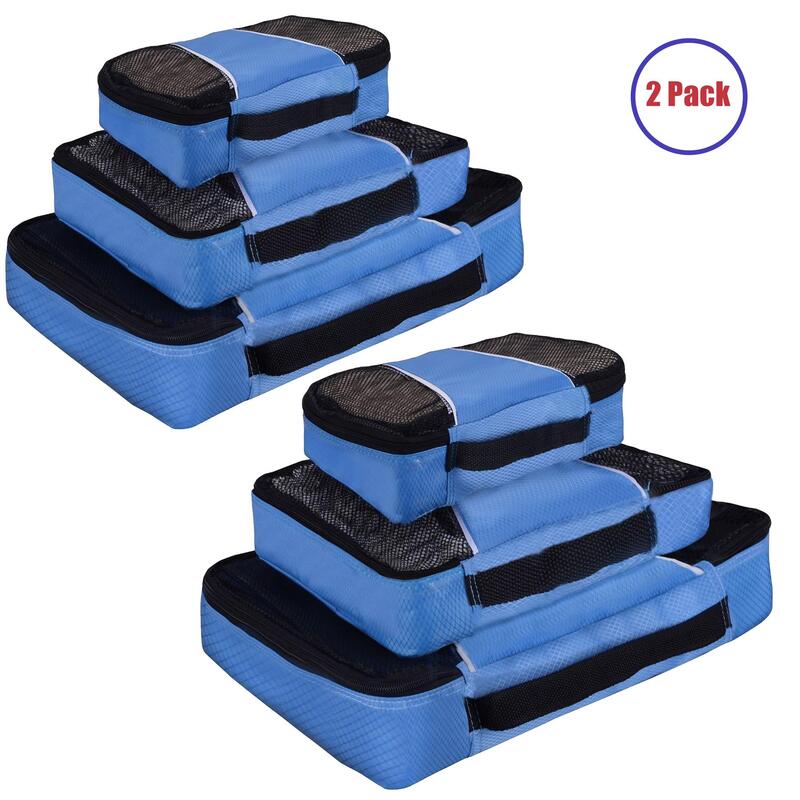 Vinsani Blue Packing Cubes 3-pack - Travel Luggage Organiser