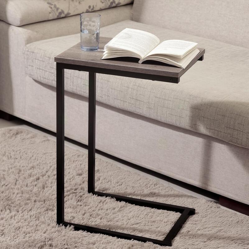 Direct Online Houseware Black Powder Coated C-shaped Sofa Side Table