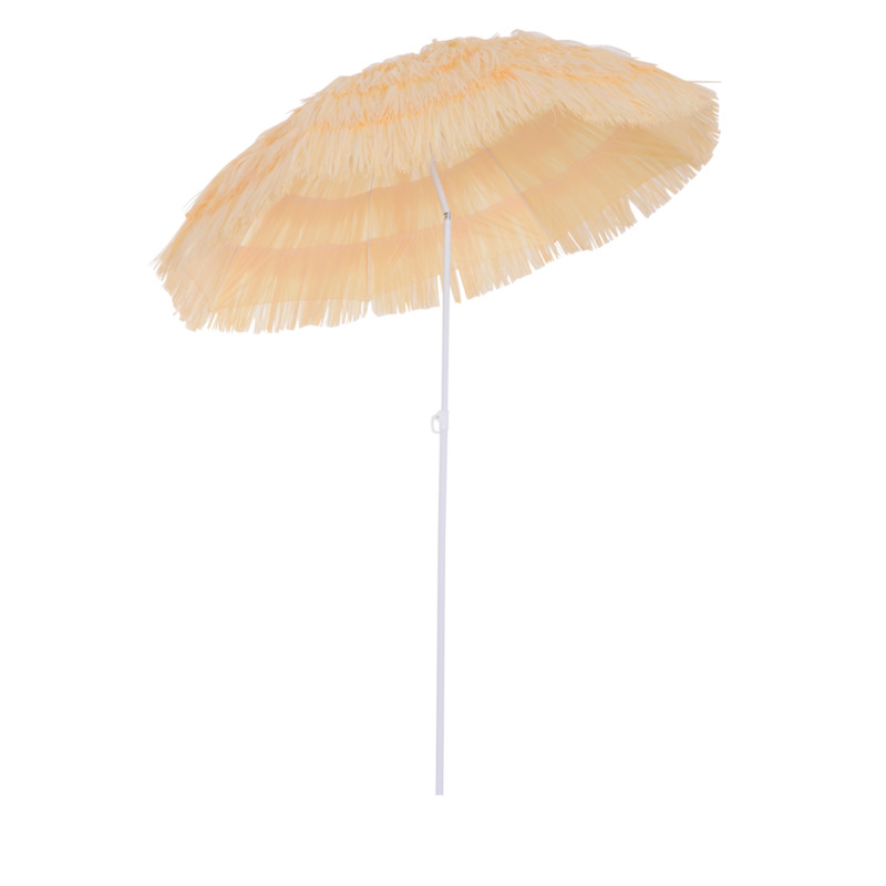 Outsunny Hawaiian Patio Beach Sun Umbrella - Folding & Tilting Parasol