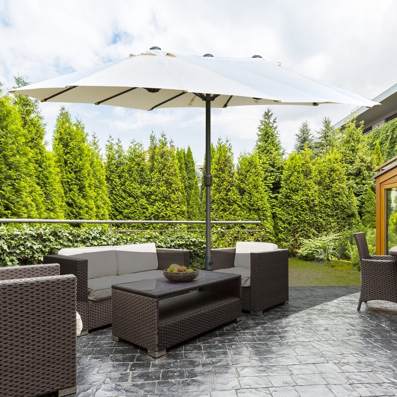 Outsunny 4.6m Double-sided Garden Parasol Umbrella Market Shelter Canopy