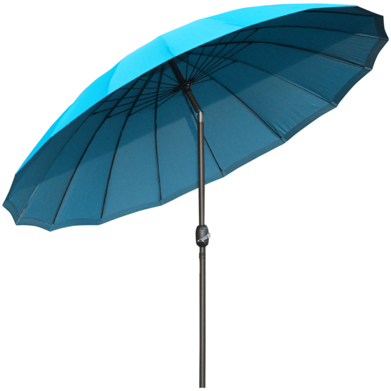 Outsunny 255cm Patio Parasol Umbrella - 18 Sturdy Ribs
