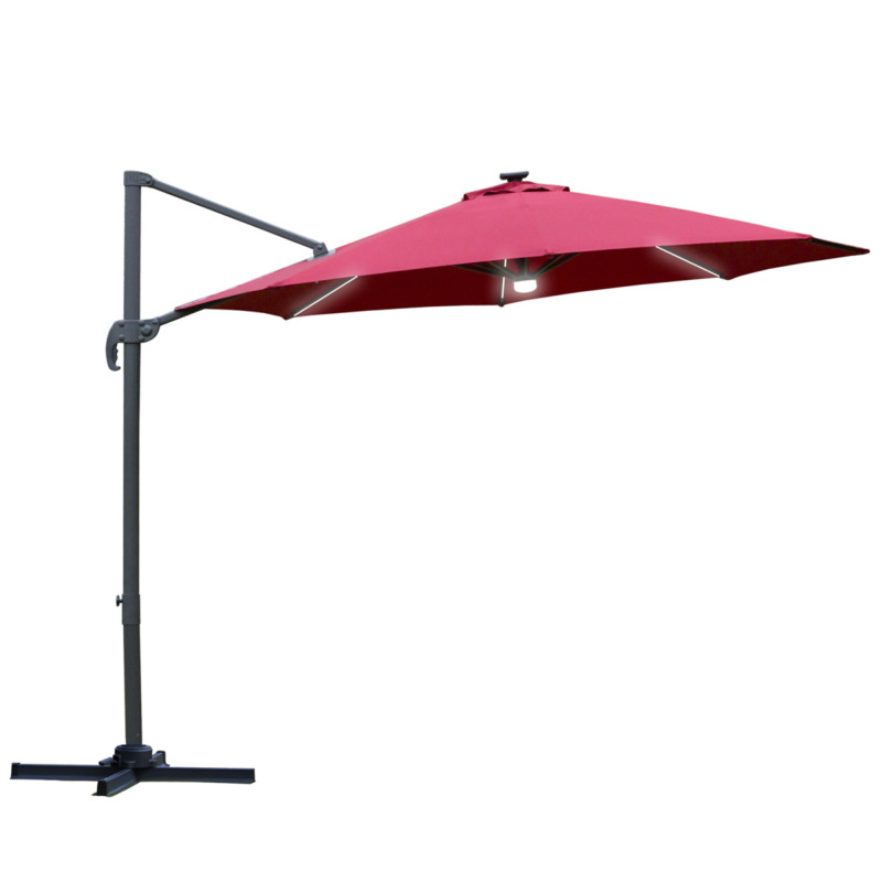 Outsunny 255cm Patio Parasol With Push Button & 18 Sturdy Ribs
