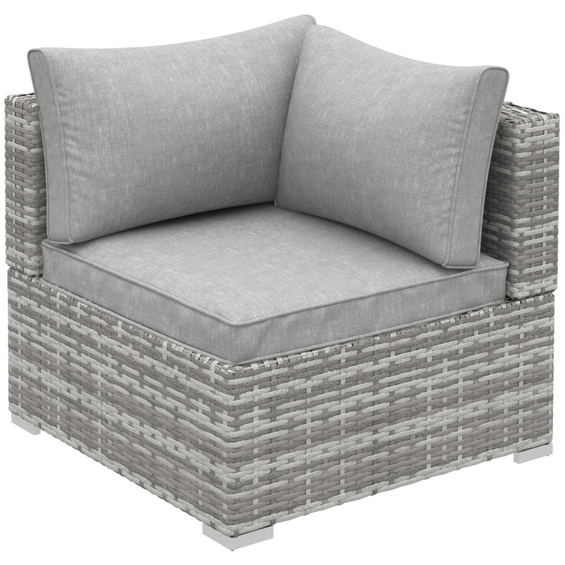 Outsunny Pe Rattan Wicker Single Sofa Chair With Cushions - Garden Outdoor Furniture