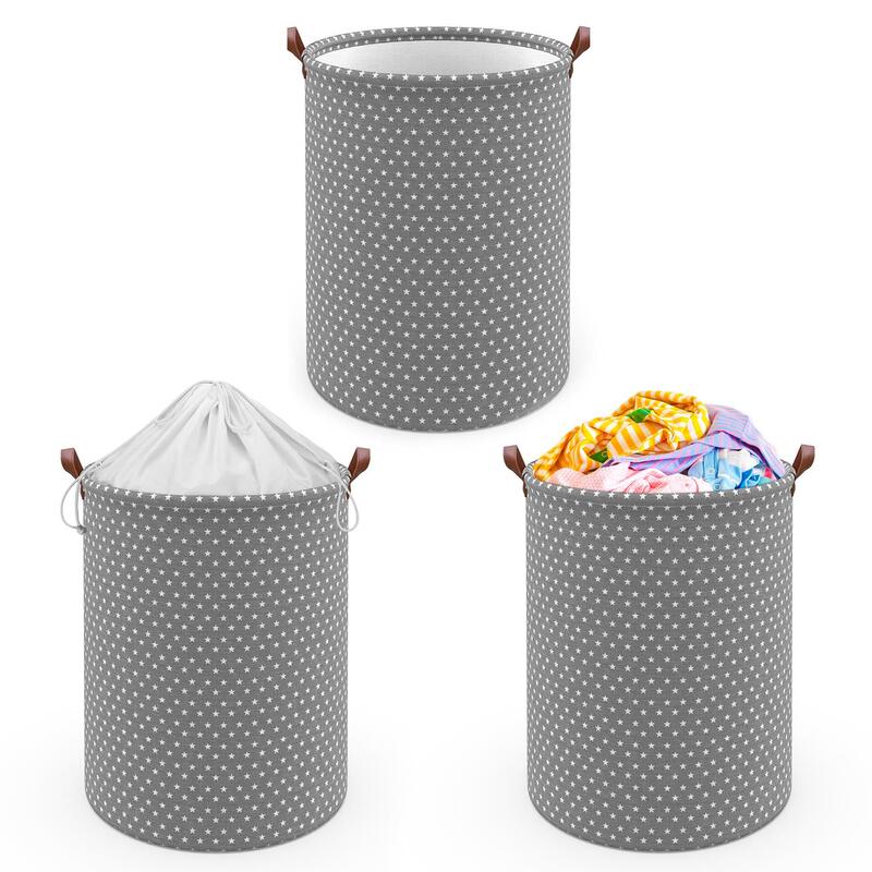 Vinsani Freestanding Laundry Basket Sorter With Drawstring Lid - Stylish & Discreet