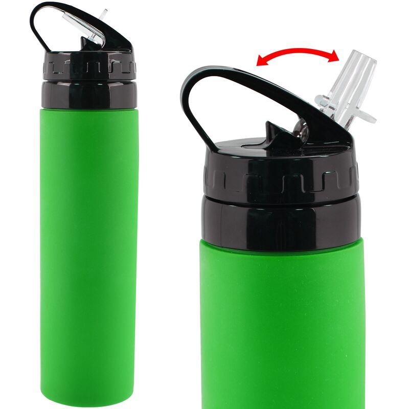 Squeezable Silicone Water Bottle - Vibrant Green