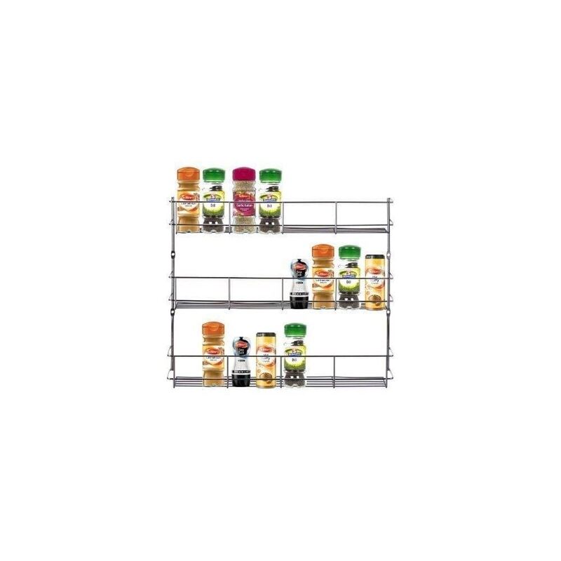3-tier Spice Rack For Kitchen Door Cupboard Or Wall - Space-saving Storage