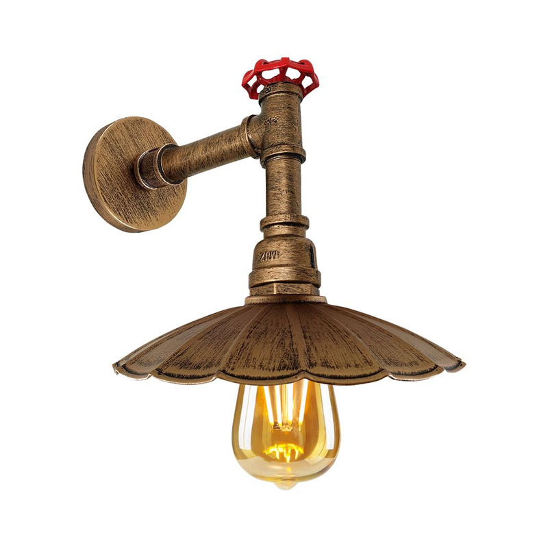 Ledsone Water Pipe Industrial Wall Light - E27 60w - Vintage Retro Kitchen Restaurant Lighting