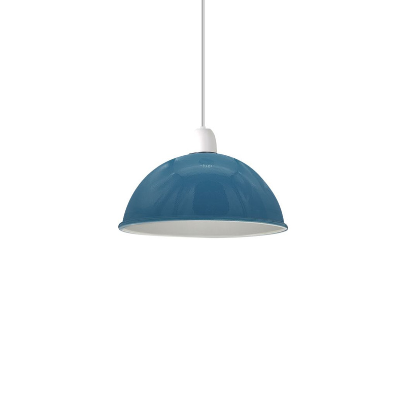 Metal Dome Lampshade Vintage Industrial Style Easy Fit For E27 Ceiling Pendant Wall Light Blue