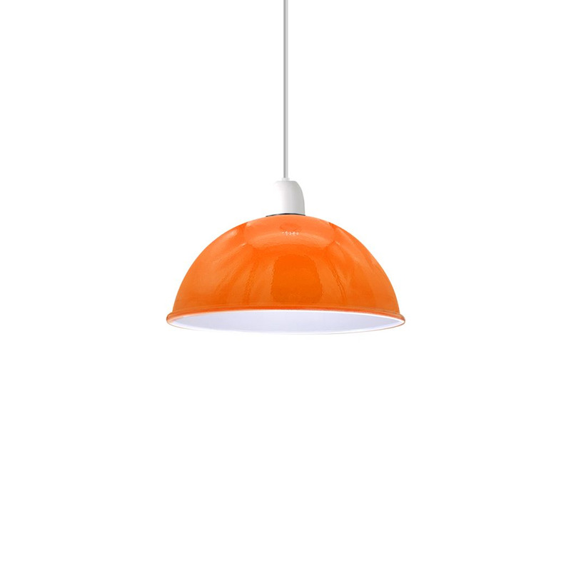 Orange Vintage Industrial Metal Dome Lampshade For E27 Ceiling Pendant Wall Light Fitting 60w