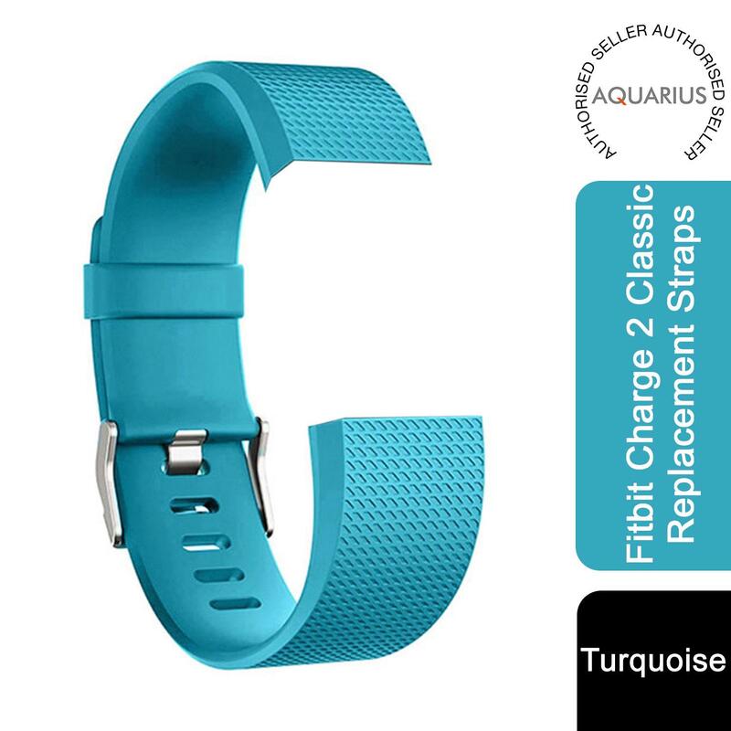 Aquarius Turquoise Replacement Straps For Fitbit Charge 2 With Adjustable Metal Clasp