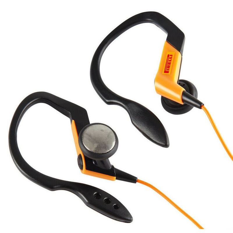 Pirelli Ear Clip Sports Headphones Bass Pipe 3.5mm Stereo Jack 15mm Unit Black/orange