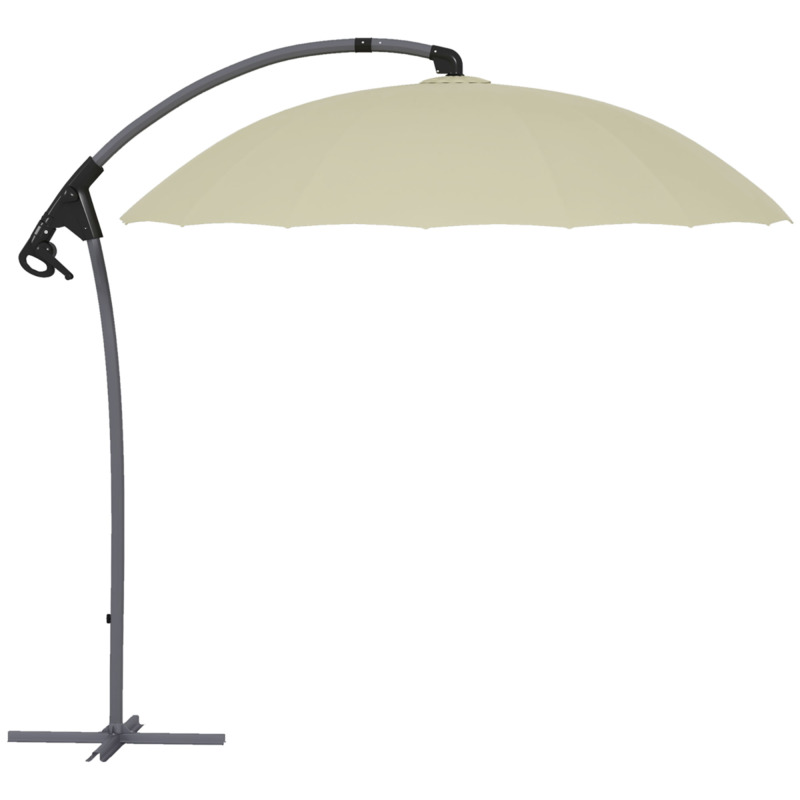 Outsunny 2.7m Cantilever Garden Parasol Beige Base