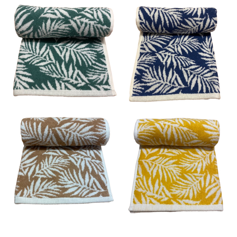 Bellissimo Home Turkish Cotton Jacquard Bath Towel - Botanical Leaf Green