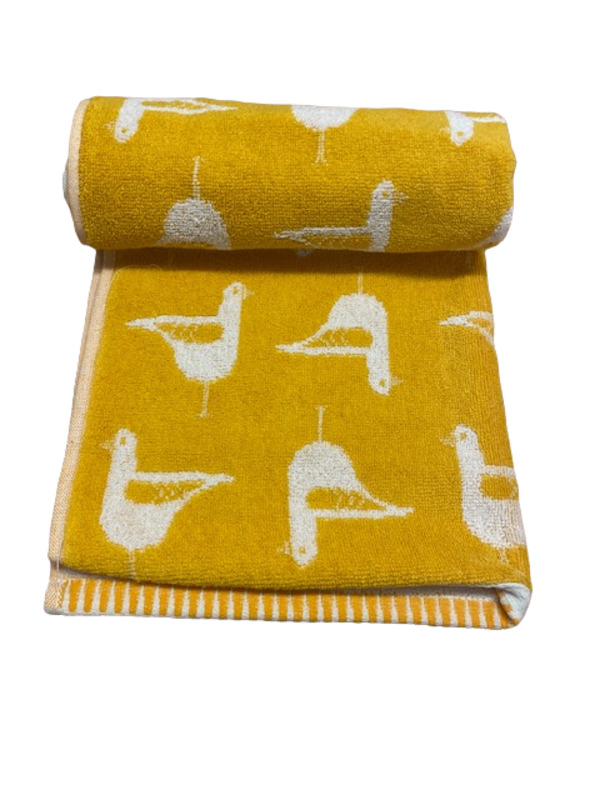 Bellissimo Home 100 Turkish Cotton Bath Sheet - Ochre Seagull Jacquard