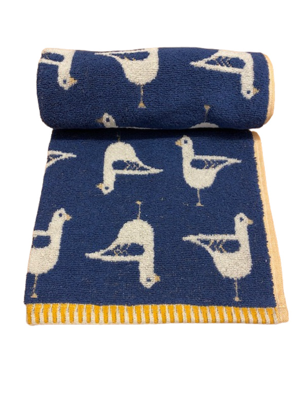 Bellissimo Home Seagull Jacquard Bath Sheet - Premium Turkish Cotton Navy
