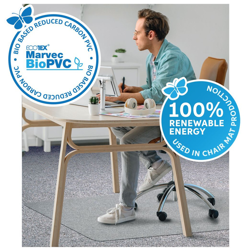 Floortex® Marvec Biopvc Chair Mat For Carpet - 116 X 150cm
