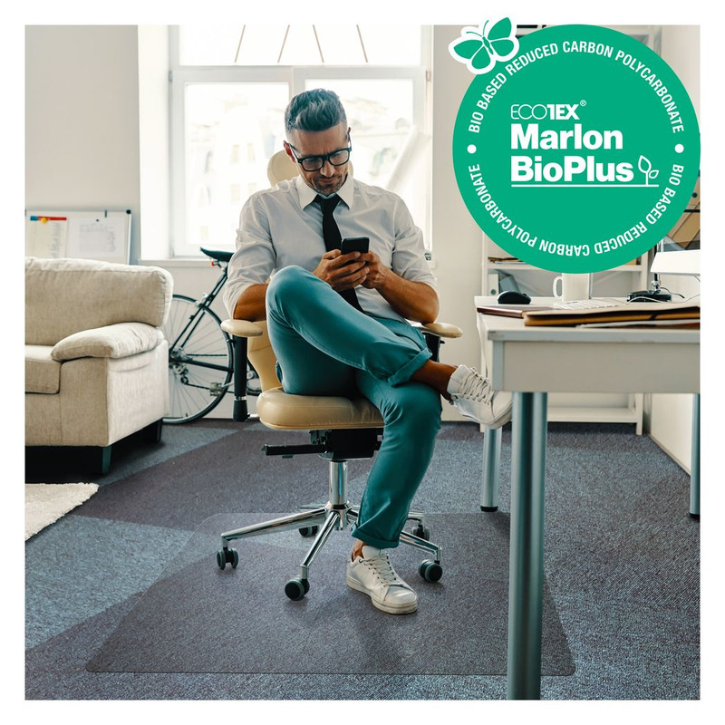 Floortex® Ecotex Bioplus Carbon Neutral Polycarbonate Chair Mat For Carpet - 115 X 134cm