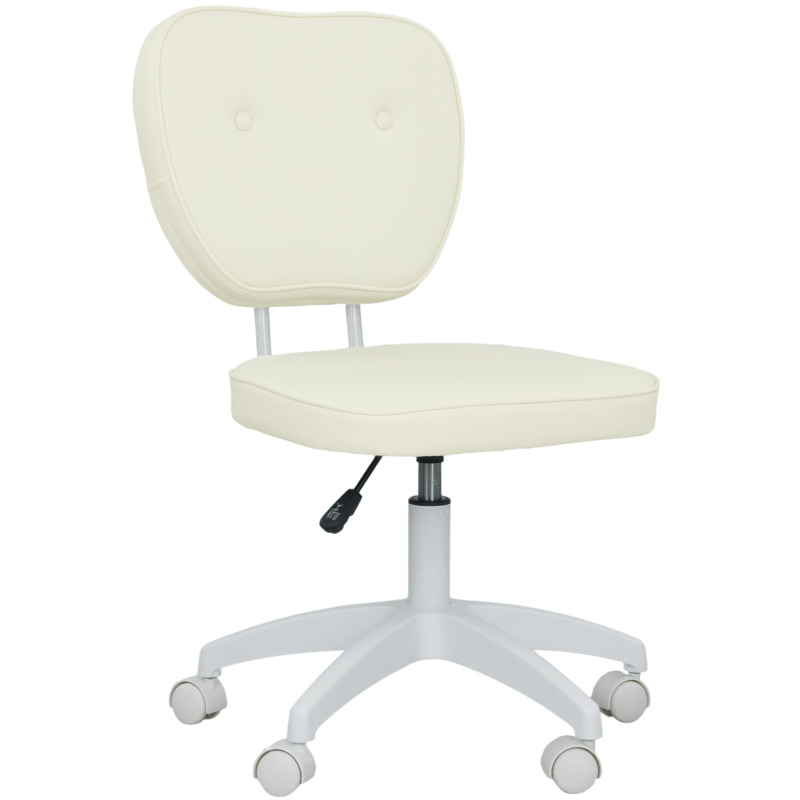 Vinsetto Cream Armless Adjustable Height Task Chair