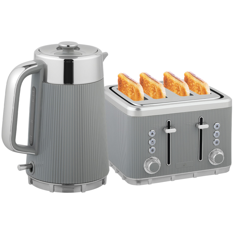 Homcom 1.7l 3000w Rapid Boil Kettle & 4-slice Toaster Set - Tan