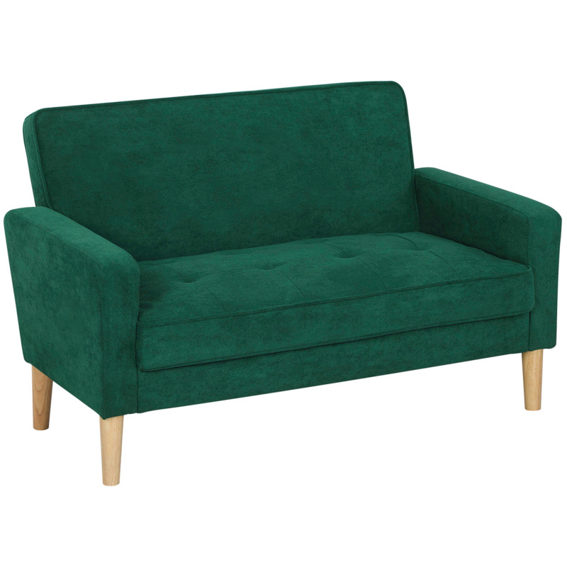 Homcom Velvet-feel 2 Seater Sofa Loveseat - Green