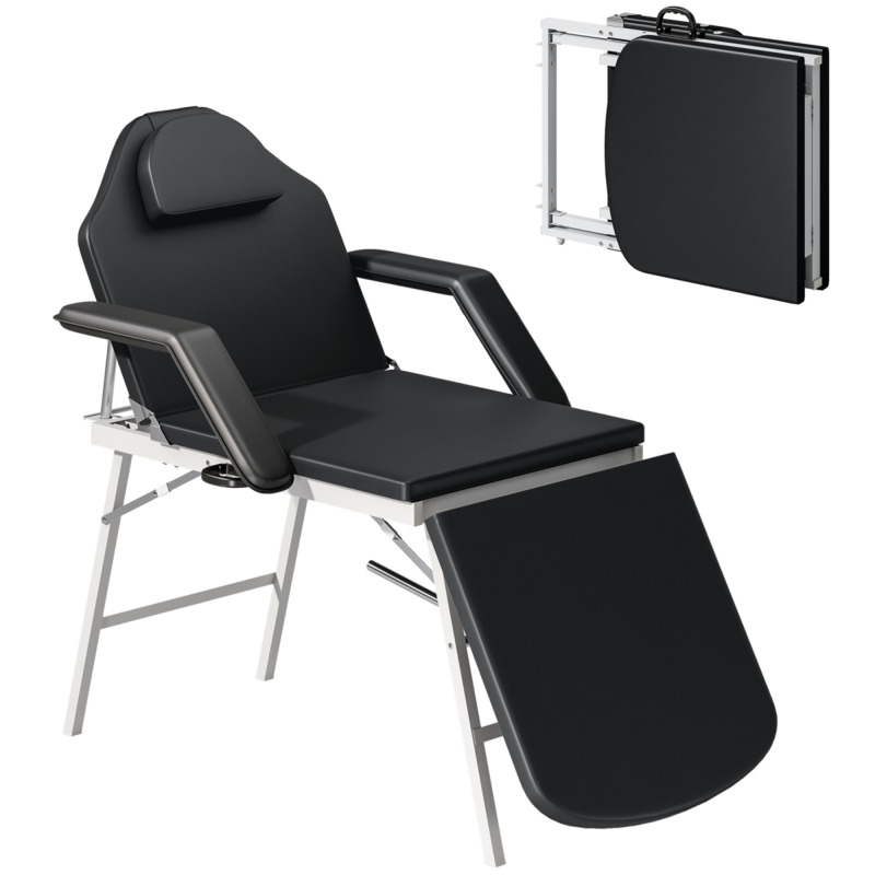 Homcom Adjustable Massage Table Beauty Bed 220Kg Capacity 4Cm Foam - Black-image