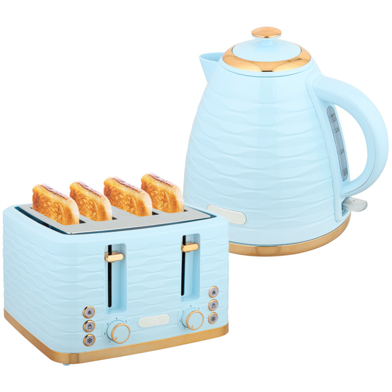 Homcom 1.7l Kettle & 4 Slice Toaster Set - Light Blue