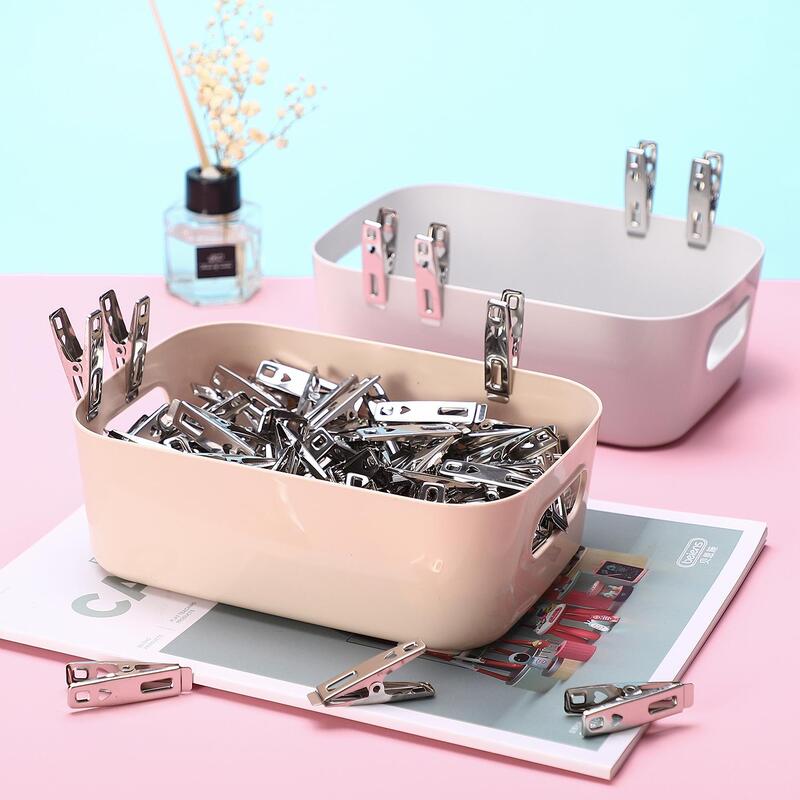 Vinsani Stainless Steel Laundry Pegs - Strong Windproof Grip, Non-slip Metal Clothes Clips, Pack Of 60