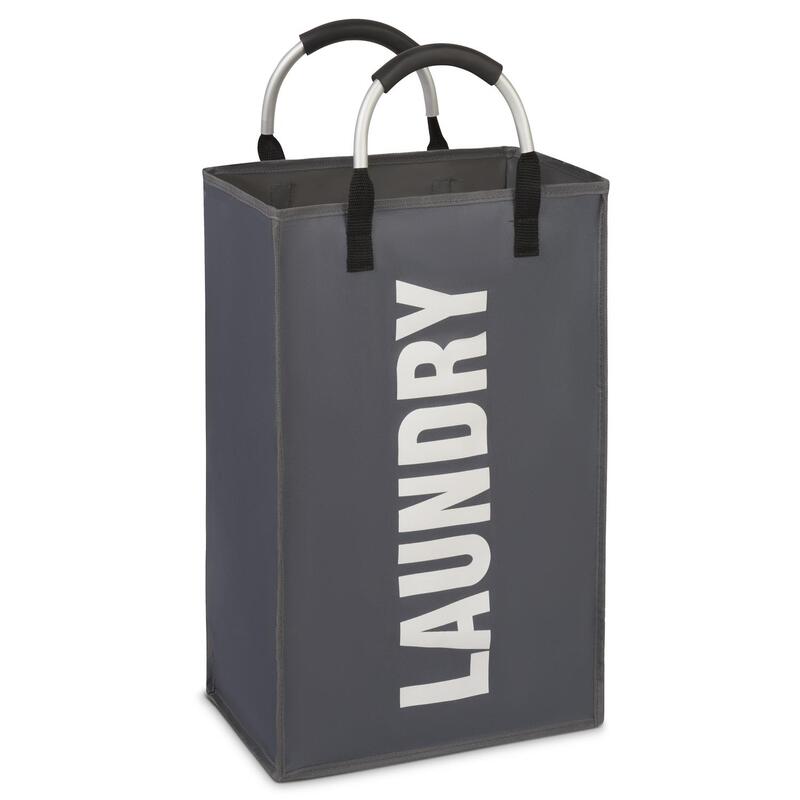 Vinsani Dark Grey Fabric Collapsible Laundry Basket - 3 Colors
