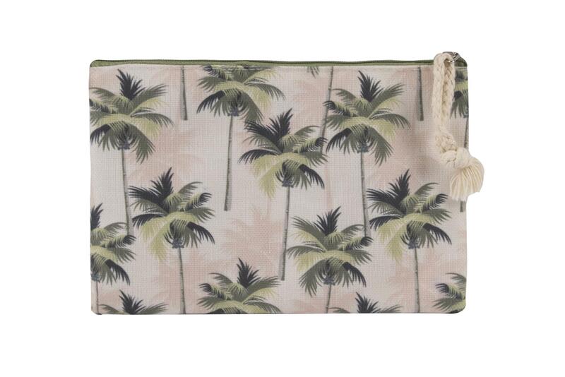 Vinsani Palm Tree Makeup Bag - Stylish Tropical Cosmetic Pouch
