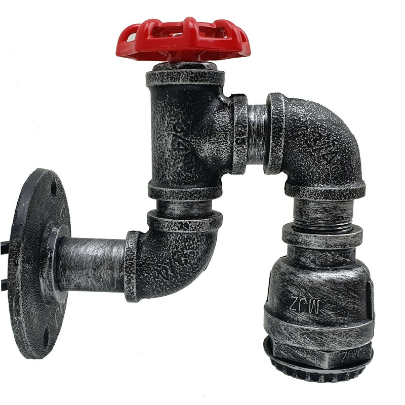 Ledsone Water Pipe Wall Sconce - Industrial Steampunk Retro Lighting, E27 Fitting