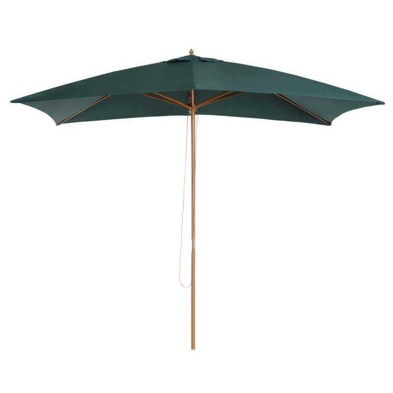 Outsunny 295cm Wooden Garden Patio Parasol Umbrella - Dark Green