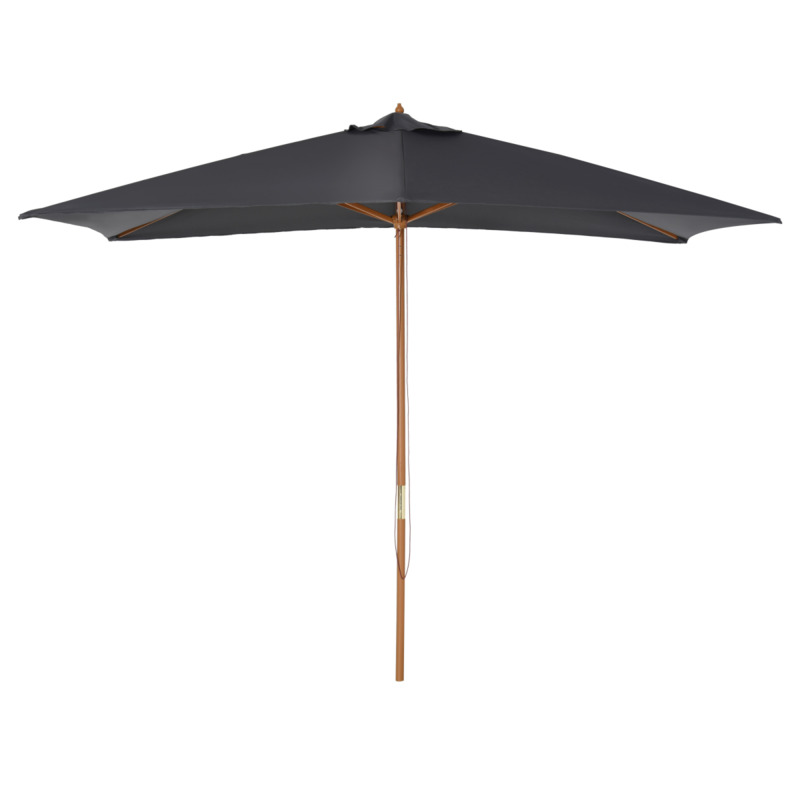 Outsunny 2x3x2.5m Wooden Square Parasol Sun Shade Garden Umbrella Teak