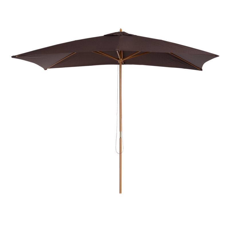 Outsunny Wooden Garden Parasol Umbrella Coffee 3m X 2m