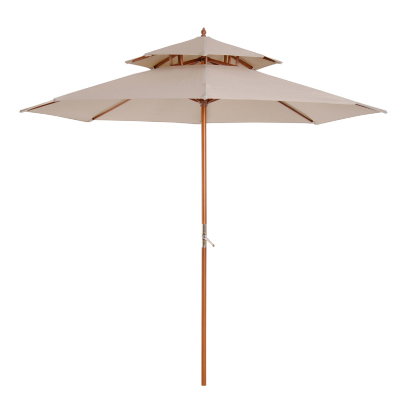 Outsunny Beige Garden Parasol - Generous Shade