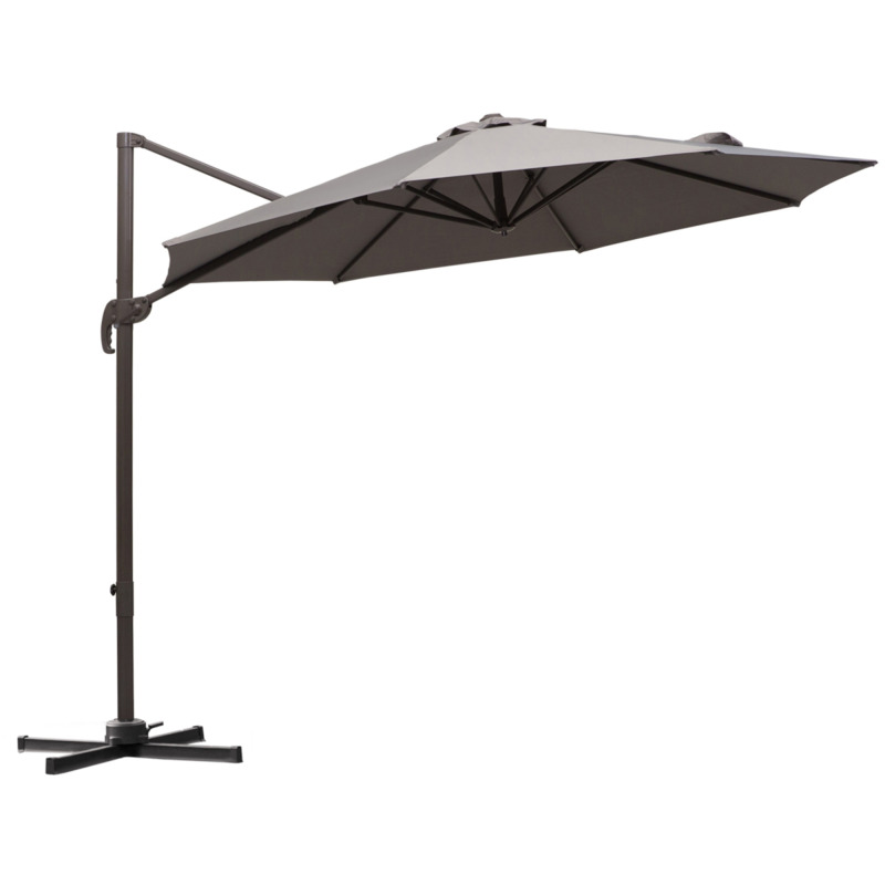 Outsunny Grey 3m Cantilever Garden Parasol