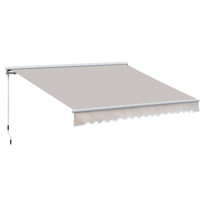 Outsunny Retractable Patio Awning - 3.5m X 2.5m - Cream White