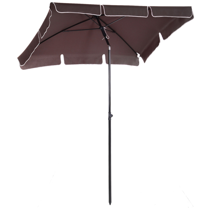Outsunny Aluminium Umbrella Parasol - Brown