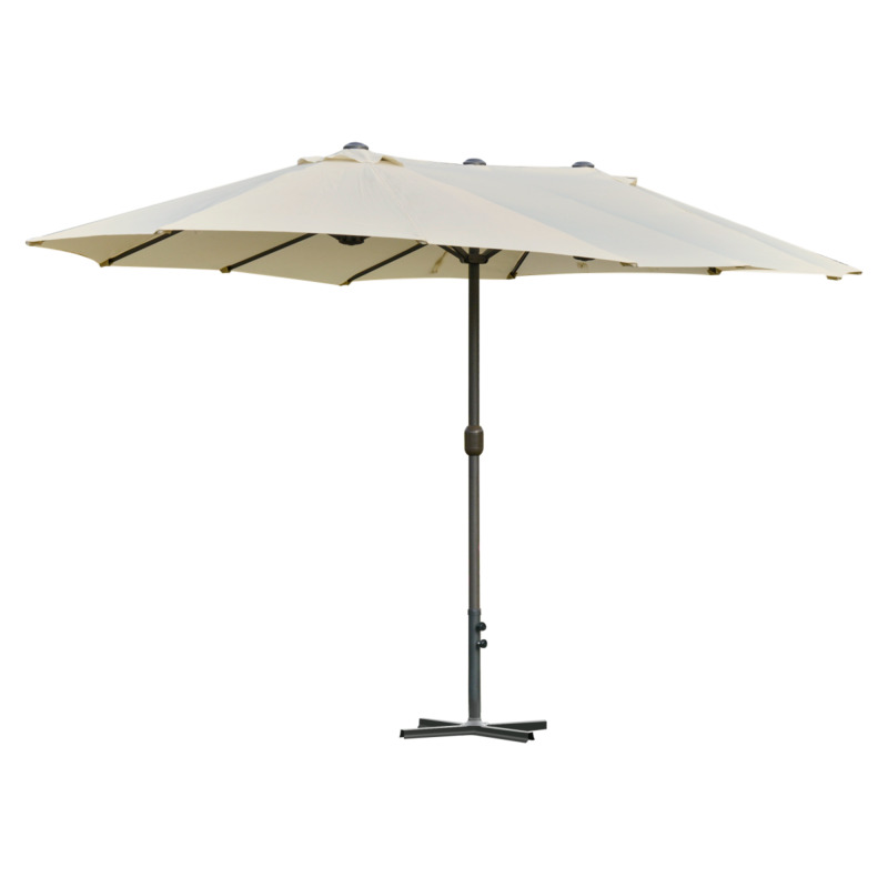 Outsunny 4.6m Garden Patio Umbrella Parasol Sun Shade W/ Base - Off White