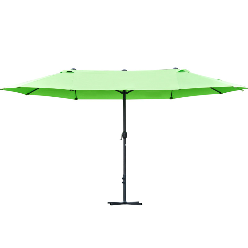 Outsunny 4.6m Garden Patio Umbrella Parasol Sun Shade With Base - Green