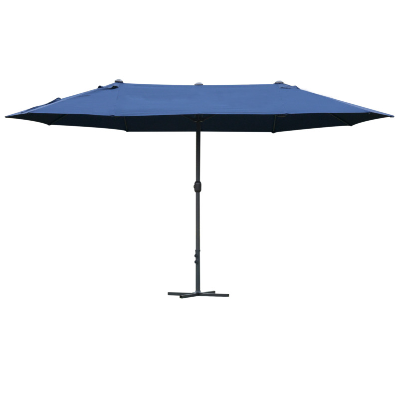 Outsunny 4.6m Garden Patio Parasol Umbrella Sun Shade W/ Base - Blue