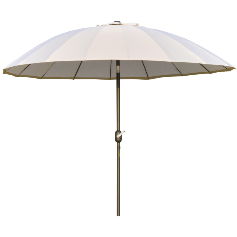 Outsunny 2.6m Round Curved Adjustable Parasol - Off-white