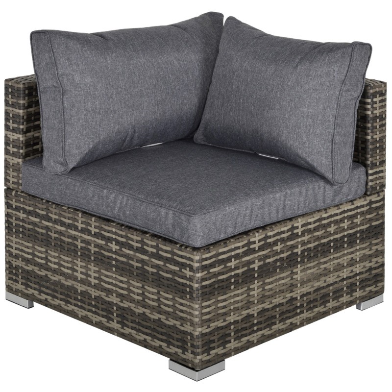 Outsunny Dark Grey Rattan Single Sofa Chair For Garden & Patio