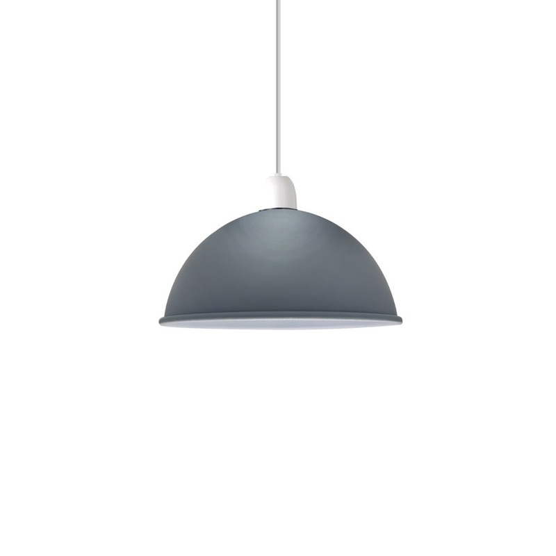 Ledson 40cm Retro Dome Lampshade - Grey Easy Fit Pendant Light Cover
