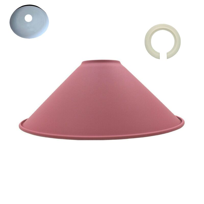 Ledsone Metal Cone Pendant Lampshade 22cm X 10cm - Pink
